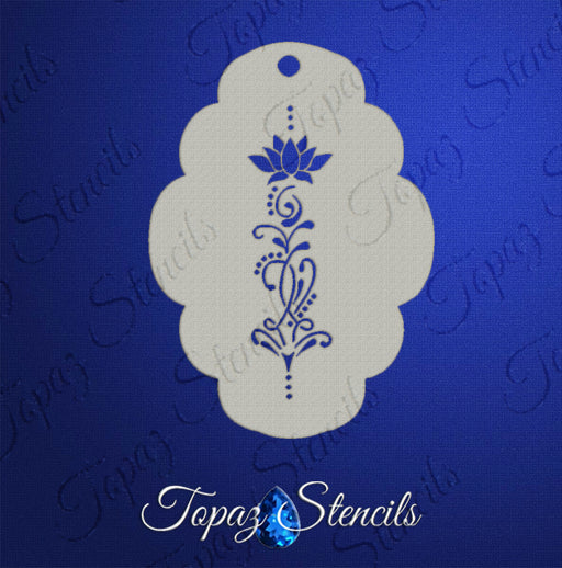 Topaz Stencils | Face Painting Stencil - Henna Flower - Monica (01029)