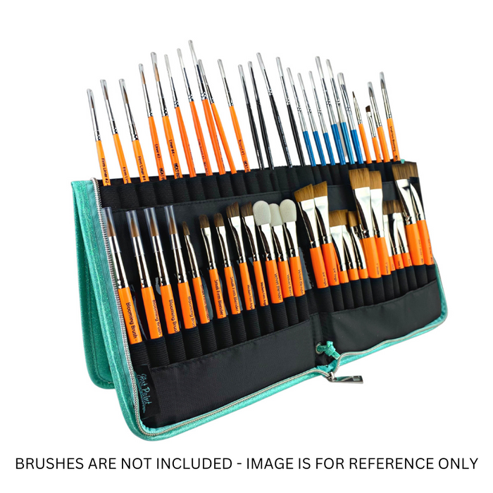 Jest Paint | Ultimate Face Painting Brush Wallet - TEAL Sparkly Exterior with Black Interior