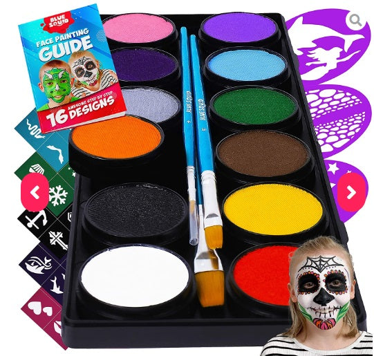 Blue Squid | KID'S Face Paint - 12 Color Classic Kit (12 X 10ml)