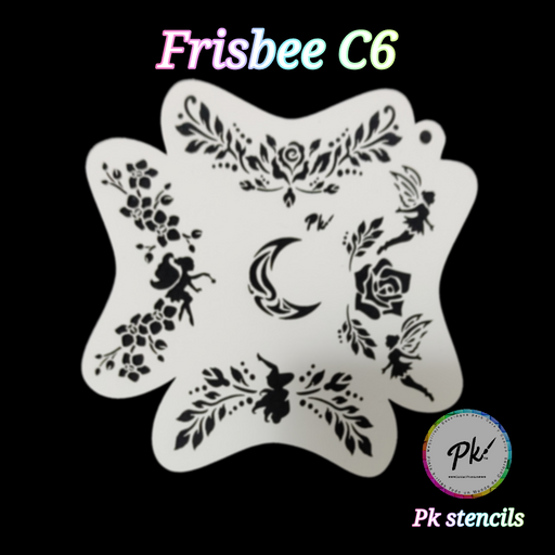 PK | FRISBEE Face Painting Stencil | Fairies and Flowers - C6