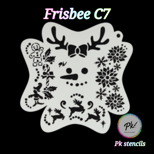 PK | FRISBEE Face Painting Stencil |  Winter Fun  -  C7