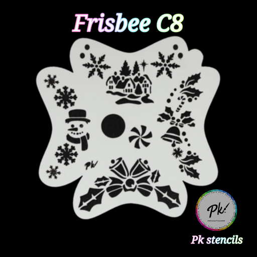 PK | FRISBEE Face Painting Stencil |  Happy Holidays -  C8
