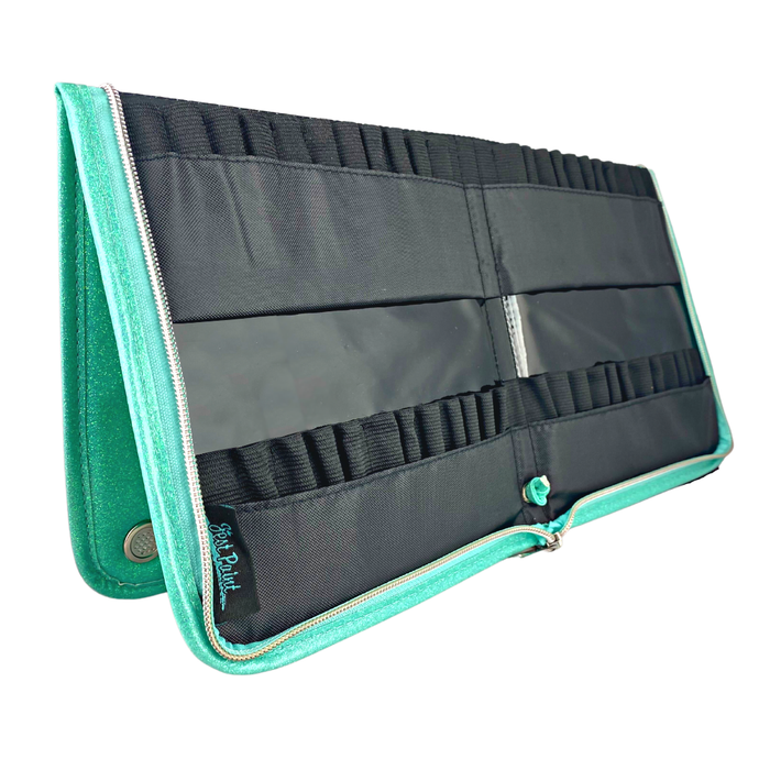 Jest Paint | Ultimate Face Painting Brush Wallet - TEAL Sparkly Exterior with Black Interior