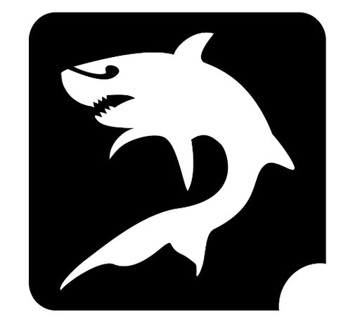 Art Factory | Glitter Tattoo Stencil - (225) Shark   #62