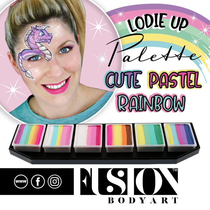 Fusion Body Art  - Lodie Up Face Painting Palette | Cute Pastel Rainbow