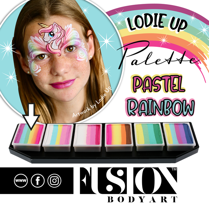 Fusion Body Art  - Lodie Up Face Painting Palette | Cute Pastel Rainbow