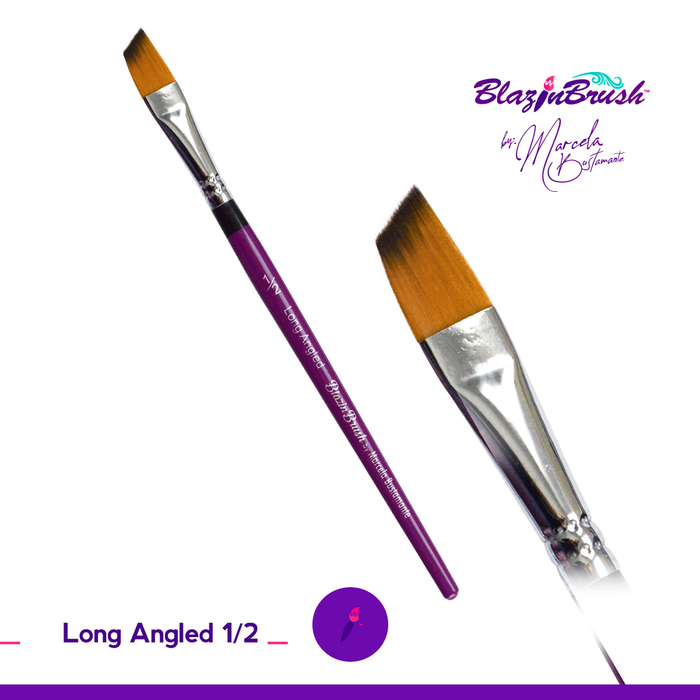 Blazin Face Painting Brush by Marcela Bustamante - 1/2" Long Angle