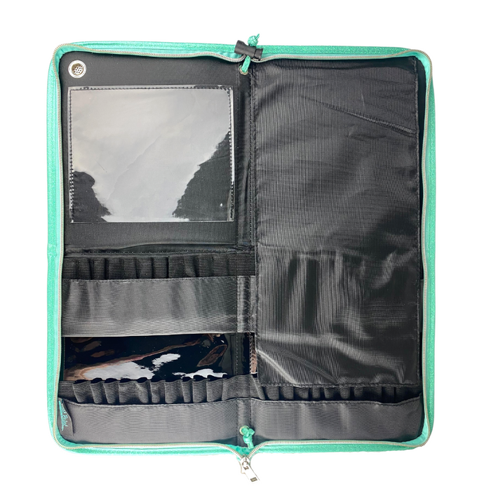 Jest Paint | Ultimate Face Painting Brush Wallet - TEAL Sparkly Exterior with Black Interior