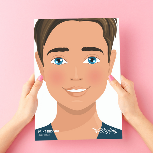 WABBY FUN | Face Painting Practice Board - A4 Front Facing - JASON