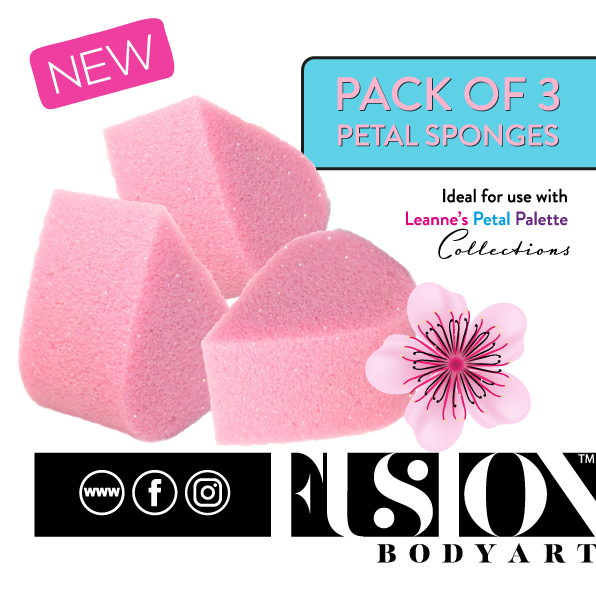 Fusion Body Art - PINK Petal Sponges (pack of 3)