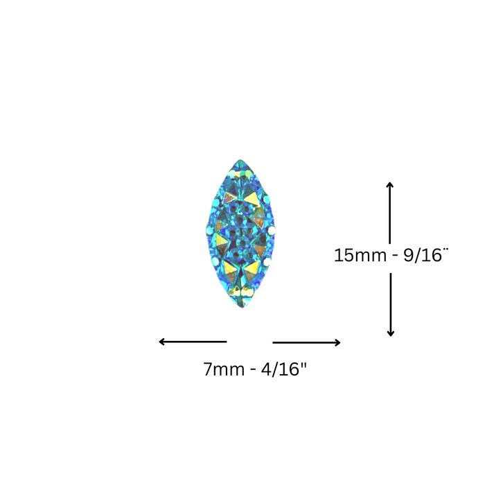 Jest Jewelz Face Painting Gems | Horse Eye Shape -Small Aquamarine Crystals - 1 tbsp. (aprox 60 gems)