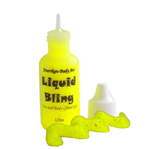 Amerikan Body Art | Liquid Bling Face Painting Glitter Gel - Electric Yellow  1/2oz   #4