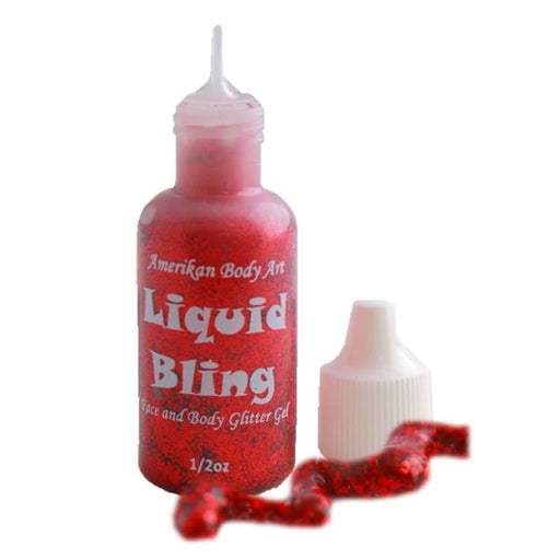 Amerikan Body Art | Liquid Bling Face Painting Glitter Gel - Firetruck Red  1/2oz   #3