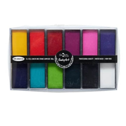 Global Colours | All You Need Body Art Palette (12 Colors - 15 gram samplers)