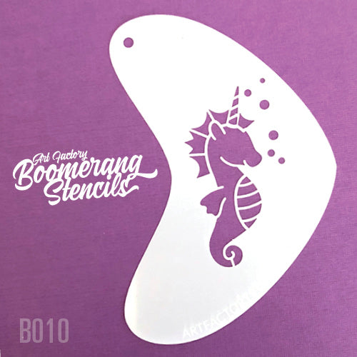 Art Factory - Boomerang Face Painting Stencil - Seahorse Unicorn (B010)