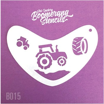 Art Factory | Boomerang Face Painting Stencil - Tractor (B015)