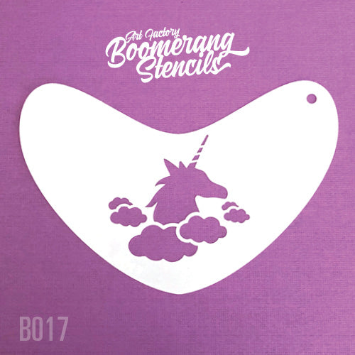 Art Factory - Boomerang Face Painting Stencil - Unicorn in the Clouds (B017)