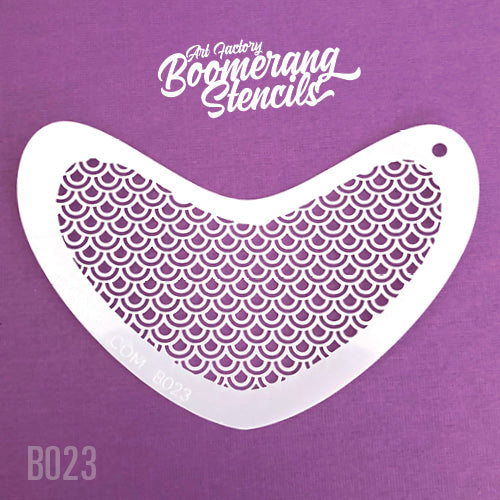 Art Factory - Boomerang Face Painting Stencil - Peacock Scale Feathers Stencil (B023)