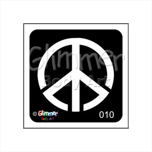 Glimmer Body Art |  Triple Layer Glitter Tattoo Stencils - 5 Pack - Peace - #10