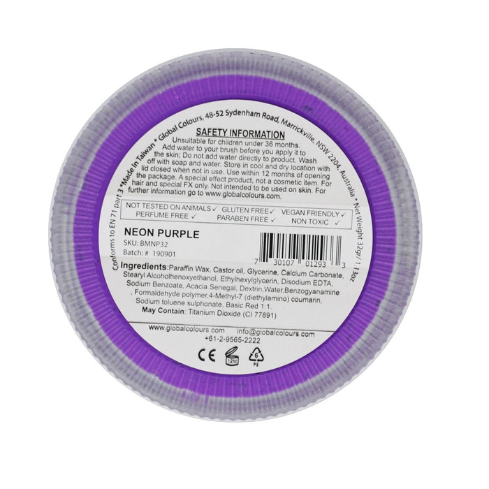 Global Colours Paint - NEW UV Neon Purple (32gr) (SFX - Non Cosmetic)