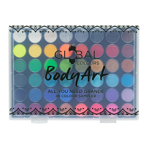 Global Colours Body Art | All You Need GRANDE Body Art Palette (48 Colors - 6 gram samplers) (Contains some SFX - Non Cosmetic Colors)