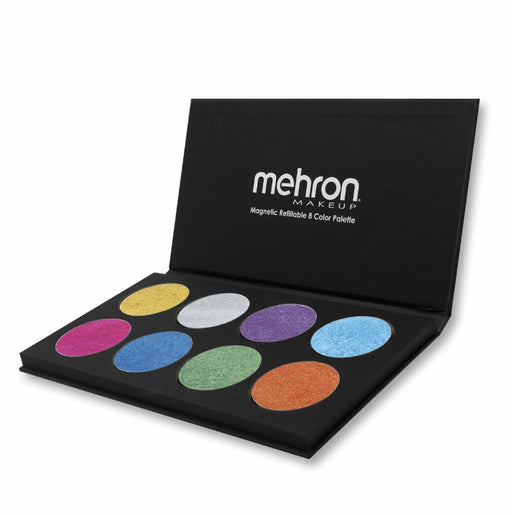 Paradise Face Paint By Mehron | Coated Card Stock Magnetic Case - 8 Color BRILLIANT Metallic Palette