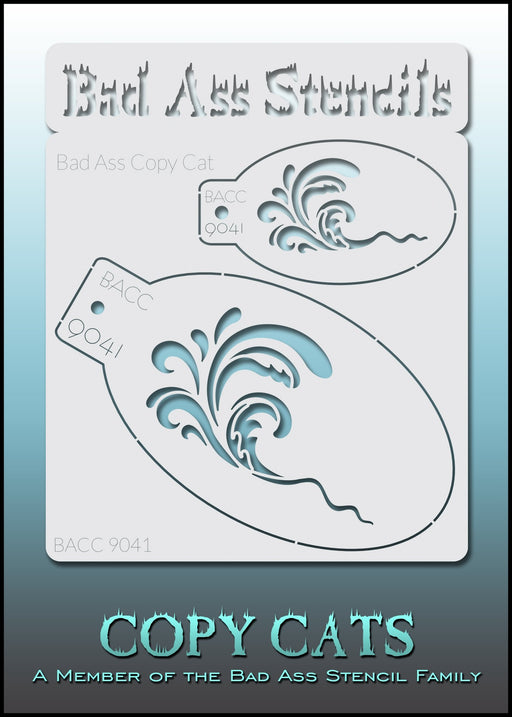 Bad Ass Copy Cat | Face Painting Stencil - Swirly Accent (9041)