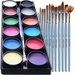 Blue Squid | KID'S Face Paint - 12 Color Classic Kit (12 X 10ml) + Art Brush Set