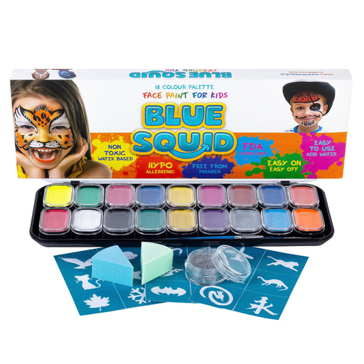 Blue Squid | KID'S Face Paint - LARGE 18 Color Classic Kit (18 X 10ml)