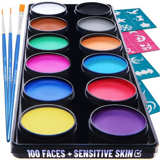 Blue Squid | KID'S Face Paint - 12 Color Classic Kit (12 X 10ml)