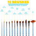 Blue Squid | KID'S Face Paint - 12 Color Classic Kit (12 X 10ml) + Art Brush Set