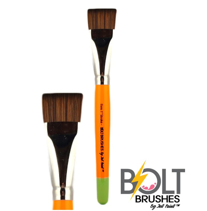 BOLT Face Painting Brushes by Jest Paint - NEW Pointed Handle - FIRM  1" Stroke