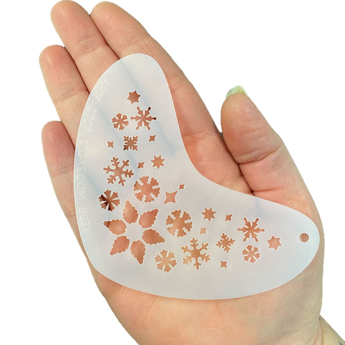 Art Factory | Boomerang Face Painting Stencil - Whimsy Snowflakes (B031)