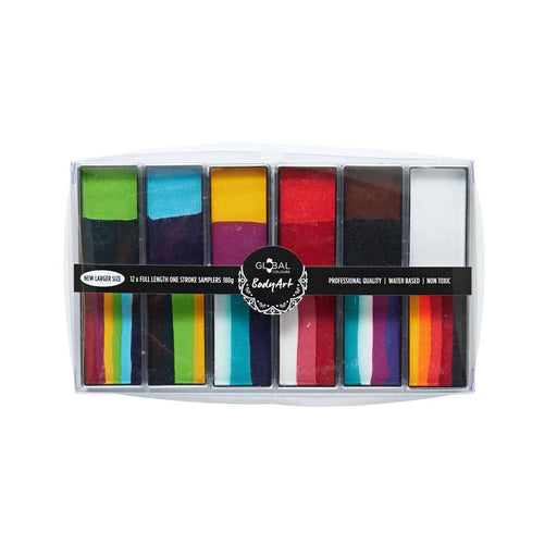 Global Body Art | One Stroke Face Painting Sampler Palette - Carnival - 12 x 15gm