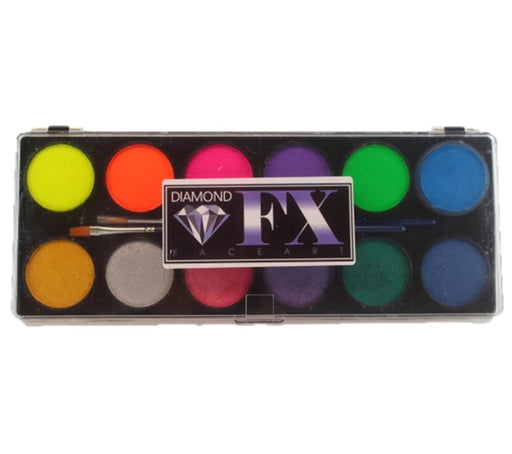 Diamond FX Paint - Large 12 Color Neon / Metallic Palette (SFX - Non Cosmetic)