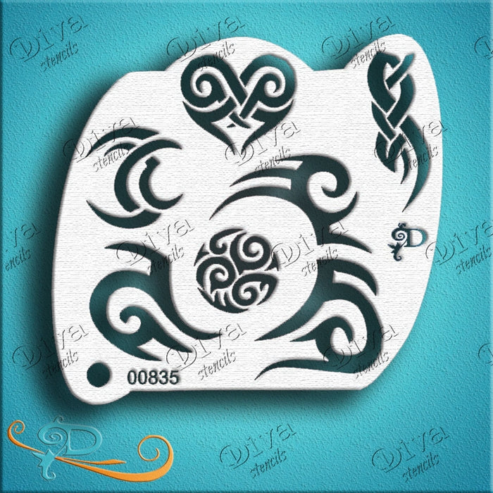 Diva Stencils | Face Painting Stencil | Diva Couture | Tribal Eyes (825/835)