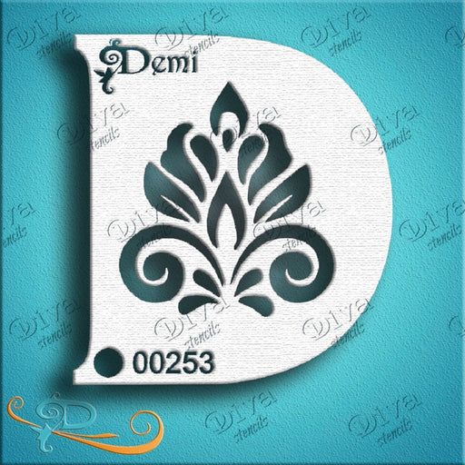 Diva Stencils | Face Painting Stencil | Demi Swirl (00253)