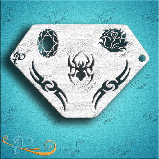 Diva Stencils | Face Painting Stencil | Neck Bling Tribal (46)
