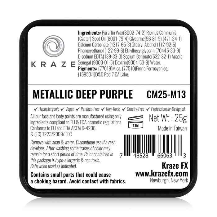 Kraze FX Face and Body Paints | Metallic Deep Purple 25gr