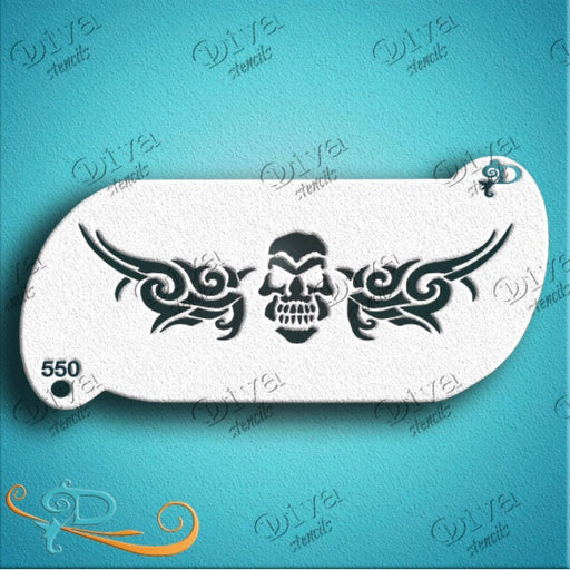 Diva Stencils | Face Painting Stencil | Tribal Skull Band (550)