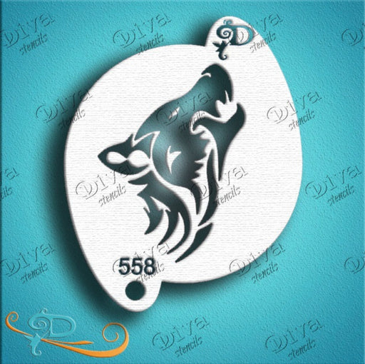 Diva Stencils | Face Painting Stencil | Tribal Wolf Howling (558)