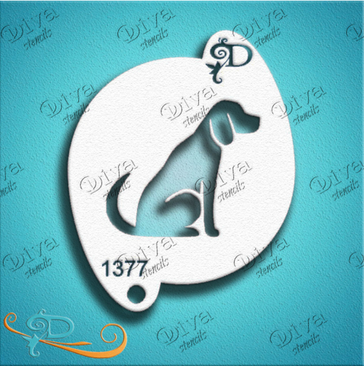 Diva Stencils | Face Painting Stencil | Dog (1377)