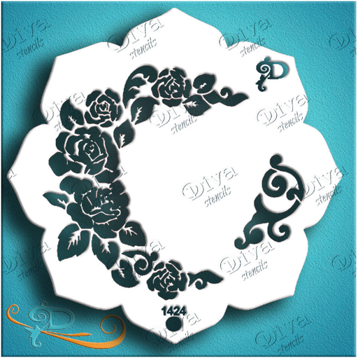 Diva Stencils | Face Painting Stencil | Eye Candy - Cabbage Rose (1424)