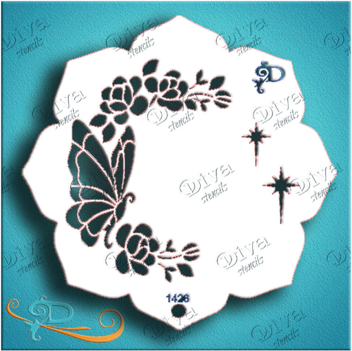 Diva Stencils | Face Painting Stencil | Eye Candy - Butterfly Garden (1426)