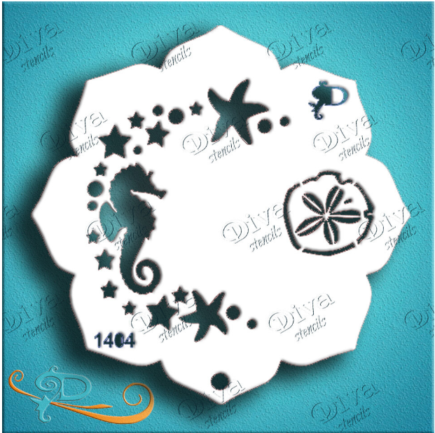 Diva Stencils | Face Painting Stencil | Eye Candy - Seahorse (1404)