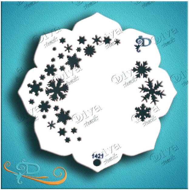 Diva Stencils | Face Painting Stencil | Eye Candy - Snowflakes (1421)