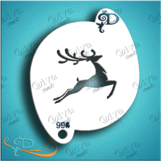Diva Stencils | Face Painting Stencil | Stylized Deer (996)