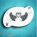 Diva Stencils | Face Painting Stencil | Wings with Swirl Heart (322)