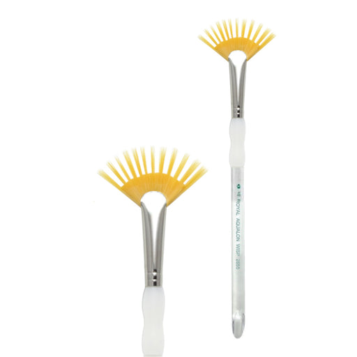 Royal Aqualon Face Painting Brush |  FAN Wisp - (R2855 1/2" Ferrule) 2" Spread
