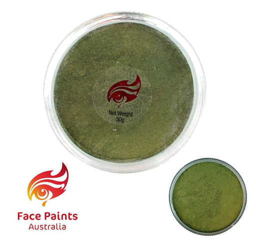 Face Paints Australia Face and Body Paint | Metallix Olive (Green) - 30gr
